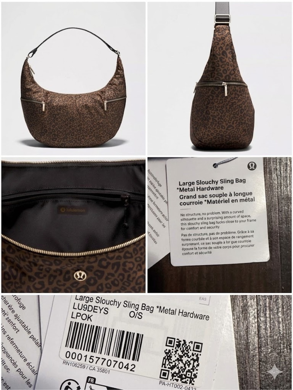 🍋 Lululemon Large Slouchy Sling Bag 13L - Leopardo Shift Desert Khaki Multi - Picture 4 of 7